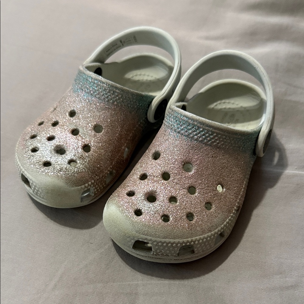 Toddler Glitter Crocs Size 8